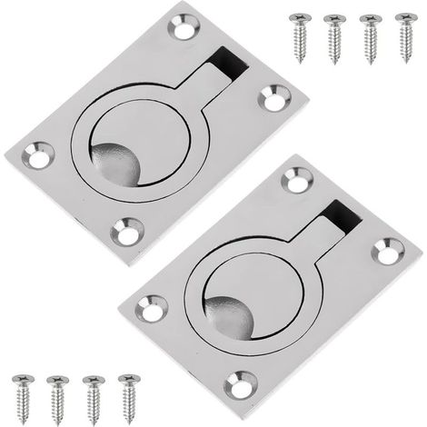 PACKS Bootsbodenverriegelung Edelstahl-Ringzuggriff Decksluke für Boote, Beiboote, Yachten usw. Marinezubehör 62x44MM (1/5)