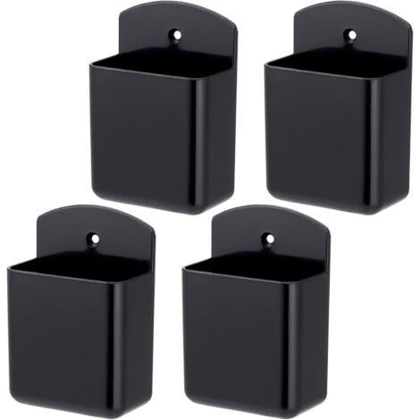 4 Pièces Boîtes de Rangement Autocollantes, supports de télécommande autocollant, support mural de télécommande pour contrôleur, boîte organisatrice porte-stylo noir pour brosse, stylos (1/5)