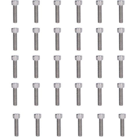 Lot de 30 vis M6 en acier inoxydable 304 A2-70 à tête hexagonale creuse, conforme à la norme DIN 912M6x25 (1/5)
