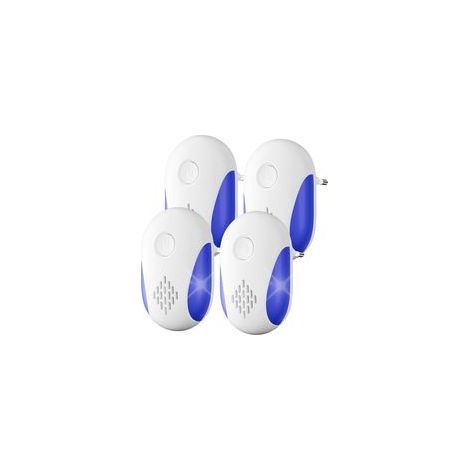 Répulsif Ultrason Souris et Rats 4 Pack,Puissant Ultrasonique Contre Les Nuisibles for Anti Mouse Rats Rongeurs Araignée and Other Pests Efectively（Blanc）