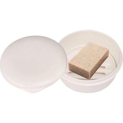 Porte-Savon Rond - Avec Couvercle Étanche Et Couche De Séchage - Pour Voyage Cuisine Salle De Bain - Diamètre 9 Cm (1/5)