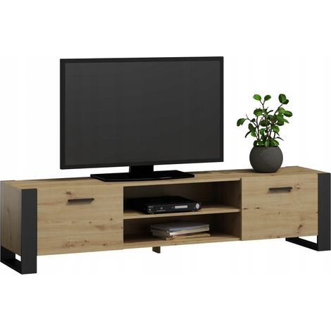 Mobile TV Alba 180 cm in rovere artigianale/nero Mobile TV per il soggiorno MK room (1/4)