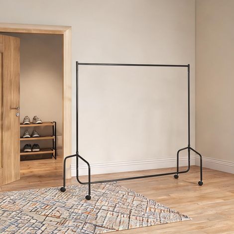 Porte-manteau noir en métal 180 x 60 x 170 cm (1/5)
