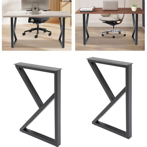2 Pieds Table Basse, Pied de Meubles DIY, K Forme, Pieds de Table en métal Noir, Structure de Table pour l'extérieur Jusqu'à 200 kg pour Table Basse, L45 x H70 cm (1/5)
