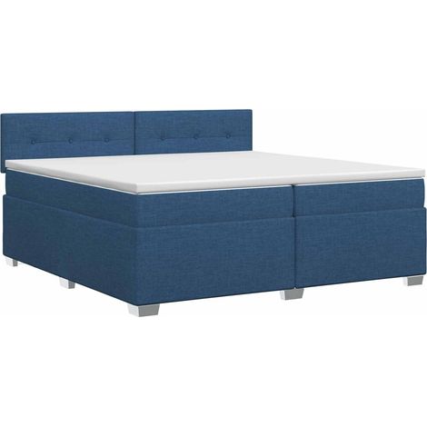 Maison Exclusive - Letto box spring con materasso Blu 200 x 200 cm Tessuto (1/5)