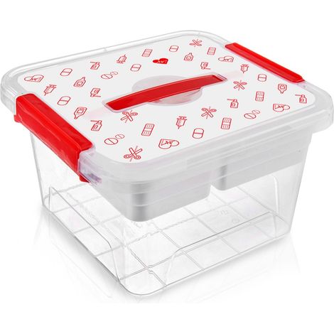 Contenitore organizer per kit di pronto soccorso, custodia per medicinali, grande 8 litri (1/4)