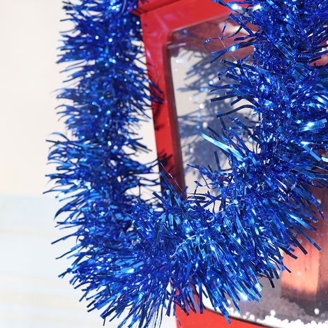 Lot de 10 Brillant Guirlandes Décoration pour Arbres de noël 2m Longue Christmas de Mariage Anniversaire Fête (10 pcs, bleu)