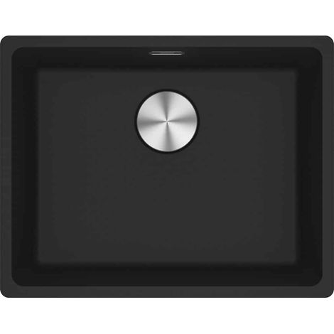Franke – Evier sous plan 55.3cm noir mat – Fragranit+ résistant aux rayures – Installation sous plan – Siphon et bonde inclus