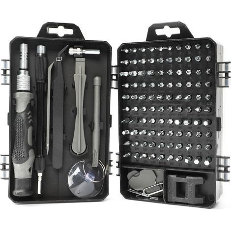 115-in-1 Präzisions-Magnetschraubendreher-Set für Mobiltelefone, Laptops und Computer, Grau