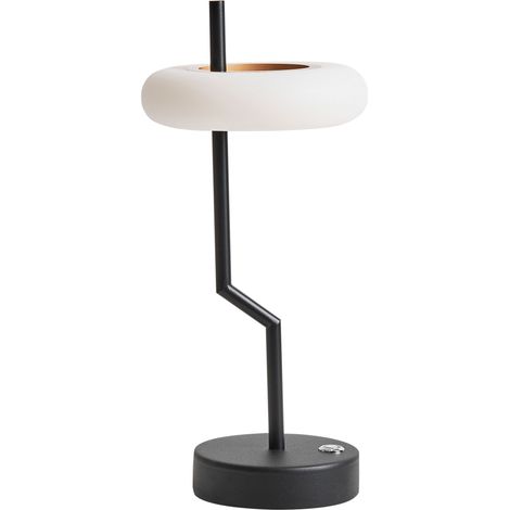 Lámpara de mesa moderna de hierro aluminio interior exterior negro Alviela