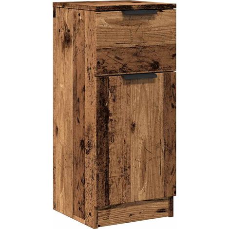 Buffet Meuble de rangement vieux bois 30x30x70 cm bois d'ingénierie (1/5)