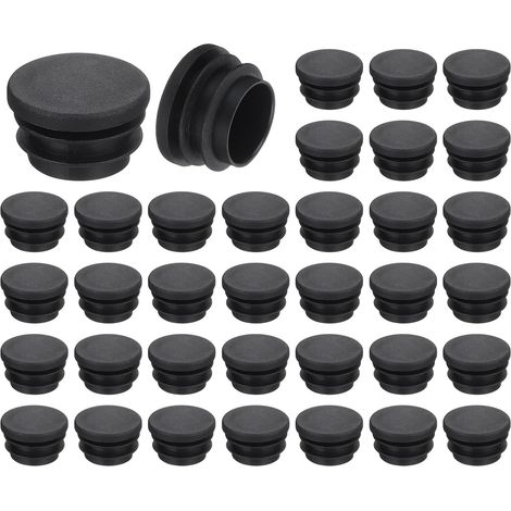 Bouchons de Pieds - 36 Pièces - Plastique PE Noir - Protection Antidérapante 30mm - Pour Chaises Tables Canapés - Diamètre Extérieur 30mm (1/5)