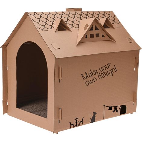 Casa de cartón para un gato de 48x44 cm. (1/4)