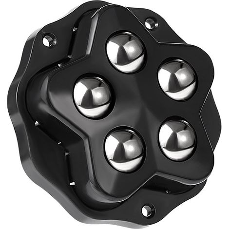 CCYKXA 4 Stück Möbelrollen. 4 Rollen mit je 5 Kugeln, Tragkraft 300 kg, mit Klebstoff und Schrauben. Universelles 360°-Mobilrad, Schwerlast-Möbelrolle, Farbe: Schwarz