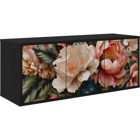Mobile TV da Parete BORNE 102 x 33 x 40 cm Rovere Nero vidaXL (1/5)