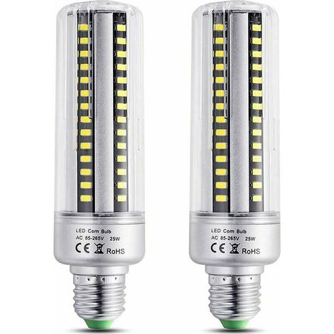 Ampoule E27 25W LED Blanc Chaud 3000K, 2500LM de Haute Luminosité, Équivalent Halogène Ampoule 200W, Non-dimmable, E27 LED Ampoule de Maïs pour Plafonnier, lot de 2 [Classe énergétique A+] (1/5)