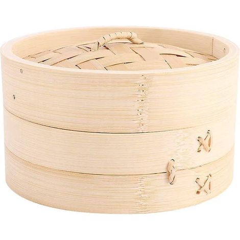 Cuiseur vapeur en bambou pour raviolis chinois, panier de cuisson en bambou, ensemble de cuisson, ustensiles de cuisine (15 cm) (1/5)