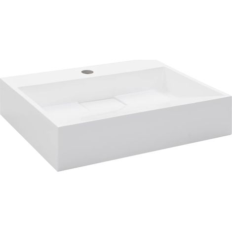 Lavabo lavabo lavabo da appoggio lavabo da montare interno bagno doccia cabina WC casa 50 x 38 cm colata minerale bianco 020002632