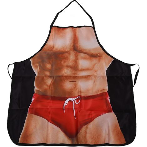 Tablier homme fort muscle design original, tablier de cuisine créatif pour homme costaud, tablier humoristique résistant, taille unique (1/5)