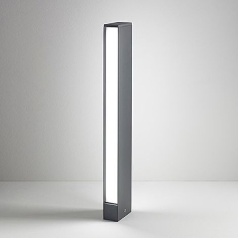 Slat Paletto Luminoso a LED per Esterni, Struttura in Alluminio Pressofuso Grigio Scuro, Diffusore in Policarbonato, 14W, 3000K, Grado IP54, 60.5 cm