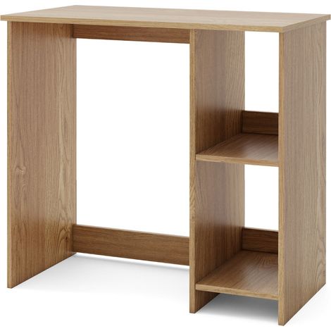 Computer Desk Work Table for Small Space with 2 Compartments Computer Desk 40 x 80 x 74 cm Natural (1/5)