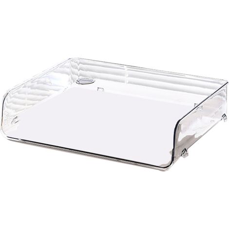 Stapelbare A4-Aufbewahrungsbox mit großer Öffnung – Transparenter Schreibtisch-Dokumentenorganizer 32,5 x 25 x 7,5 cm (1/5)