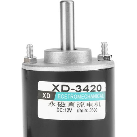 XD-3420 30-W-Dauermagnet-Gleichstrommotor, hohe Drehzahl 3500 U/min, 12 V, Rechts-/Linkslauf (1/5)