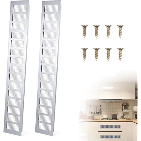 1 Paire Grilles d'Aération Rectangulaires 600 mm x 100 mm (1/5)