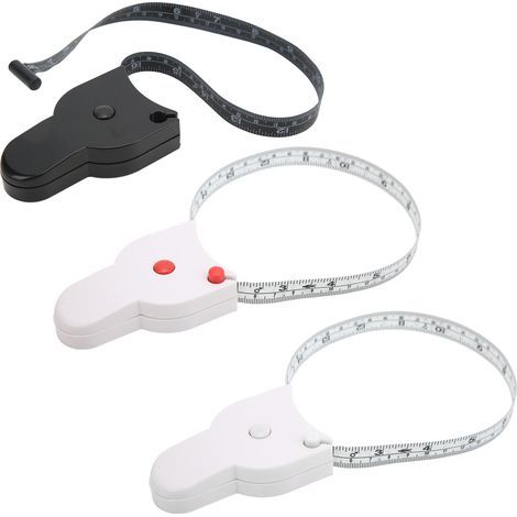 3-teiliges, einziehbares Maßband mit doppelseitiger cm/Zoll-Einteilung, klarer Graduierung und ergonomischem Design für Körpermessungen (1/5)