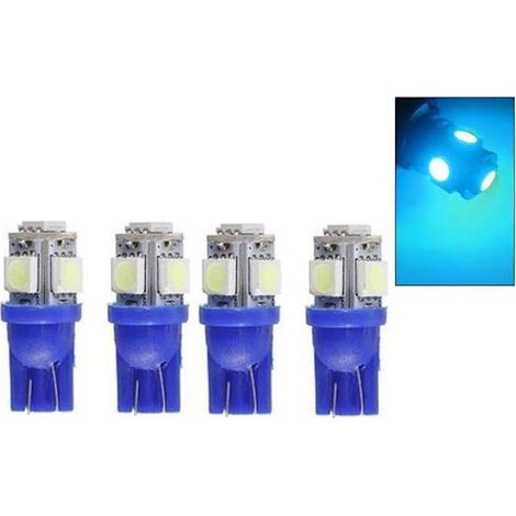 Ampoule LED rouge T10 W5W, 5 puces SMD 5050, 12 V CC, lot de 4. Rouge, lot de 4. (1/3)