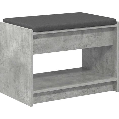 vidaXL  Hall Bench  with Cushion Concrete Grey 63 x 38 x 45 cm