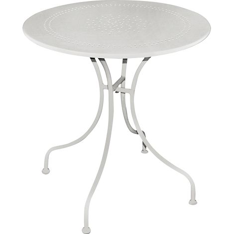 Tavolino Tondo da Giardino Ø60 cm in Ferro Vorghini Peschiera Avorio (1/2)