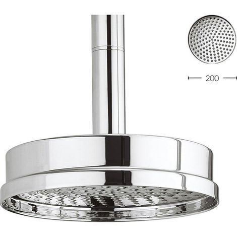 Douche pluie Crosswater 1920s 20cm sans bras de douche chrome