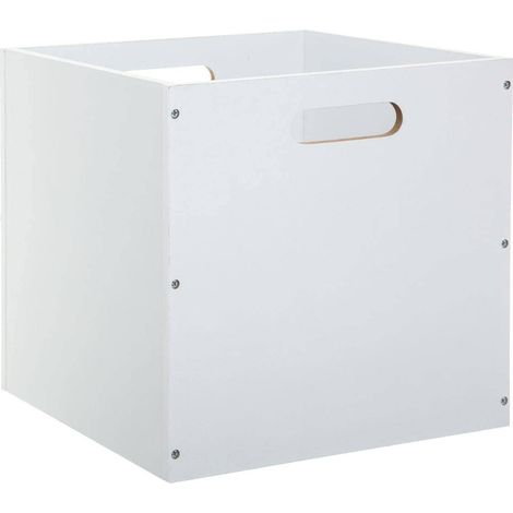 boîte de rangement en bois mdf blanc 31 x 31 cm (1/5)