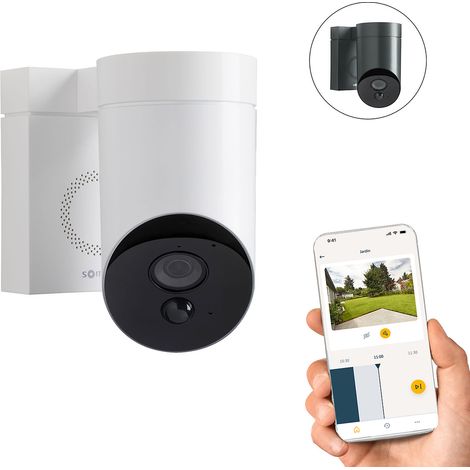 Somfy – Caméra de surveillance extérieure 1875325 – 1080p Full HD – Vision nocturne jusqu'à 8m – Sirène 110 dB – Détection intelligente