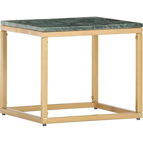 vidaXL Table basse Vert 40x40x35 cm Pierre véritable et texture marbre (1/5)
