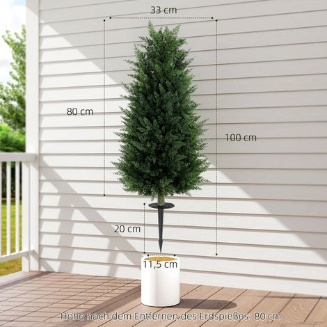 Lot de 2 plantes artificielles, cyprès artificiels avec 831 feuilles chacun, polyvalents et verts (1/5)
