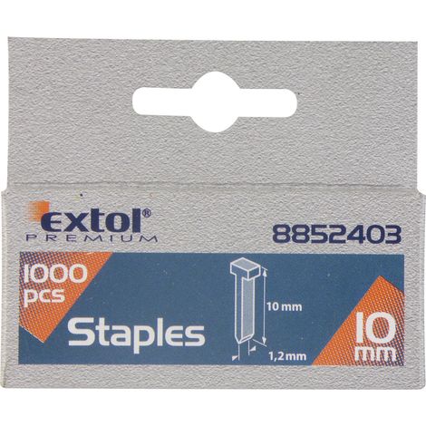 Chiodi EXTOL PREMIUM, confezione da 1000, 10 mm, 2,0 x 0,52 x 1,2 mm