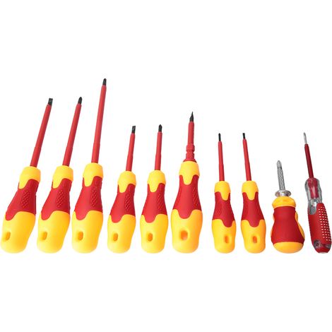 10 tournevis multifonctions isolés pour électricien, tournevis cruciforme à fente, outils de réparation