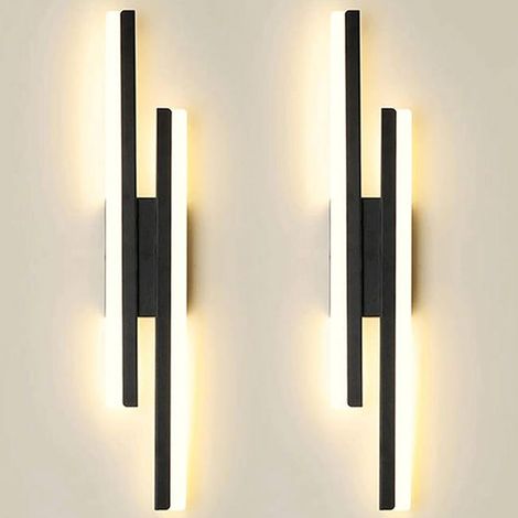 Lot de 2 appliques murales LED, lampe de chevet moderne, applique murale LED 16 W, éclairage décoratif d'intérieur, lumière chaude 3 000 K, 48 cm (1/5)