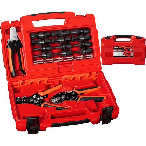 Kit de pince à sertir solaire pour câble PV de 1,5 à 6,0 mm², avec fiche de câble, pince à dénuder, coupe-câble, clé pour prise solaire et boîte à outils (1/5)