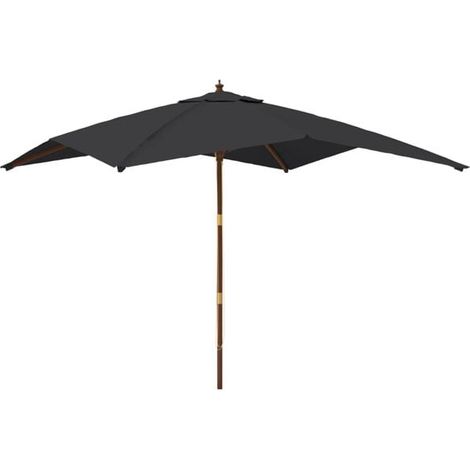 Parasol de jardin, poteau en bois noir, dimensions 300 x 300 x 273 cm (1/5)