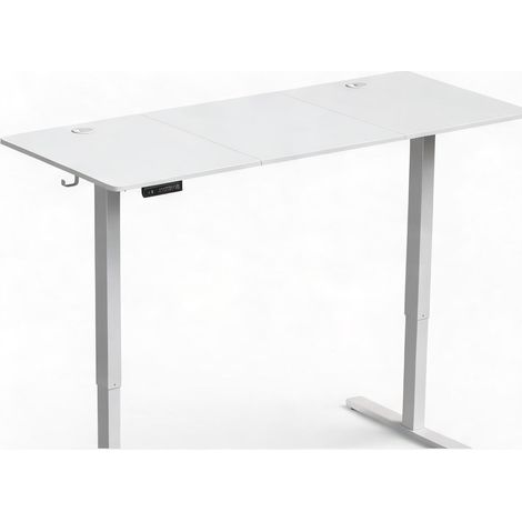 Bureau coloris blanc en melamine 140 x 60 x 118 cm (1/5)