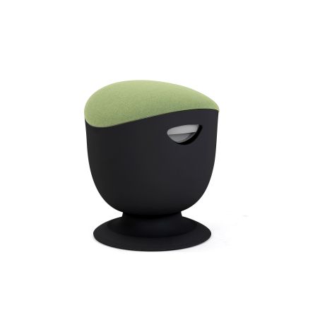 Taburete ergonómico de equilibrio Up Up Seul, negro, tela verde D42. (1/3)