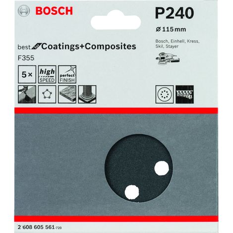 Bosch  PRO  F355  Hoja  de  lijar  115  mm  240  -  2608605561 (1/2)