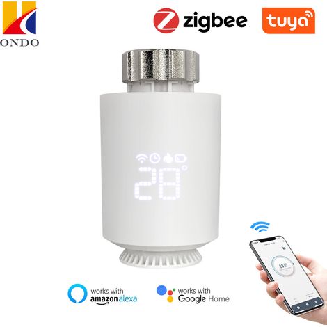 Zigbee-Heizkörper-Thermostatkopf, programmierbares angeschlossenes Thermostatventil, Heizkörperthermostat kompatibel mit Alexa, Smart Life APP-Steuerung, Tuya Zigbee Gateway erforderlich
