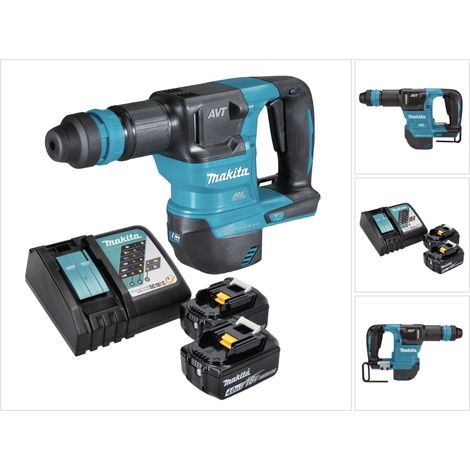 Martillo cincelador a batería Makita DHK 180 RM 18 V 3,1 J SDS Plus Brushless + 2 baterías de 4,0 Ah + cargador