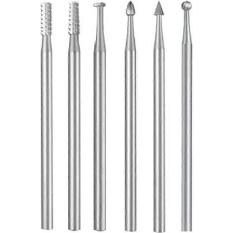 Lot de 6 fraises à graver en acier à queue de 3/32 pouce, forets à sculpter couleur ambre olive pour outils rotatifs (fraises à sculpter de 2,3 mm) (1/5)