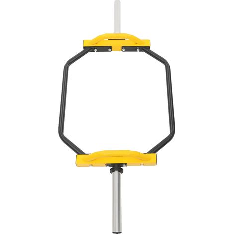 Barra hexagonal para mancuernas, capacidad de 150 kg (330 lb), diseño desmontable, color amarillo. (1/2)