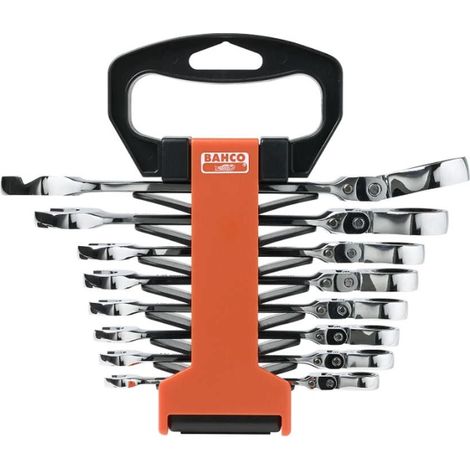 Set chiavi a cricchetto Bahco Dynamic Drive argento 8 a 19 mm